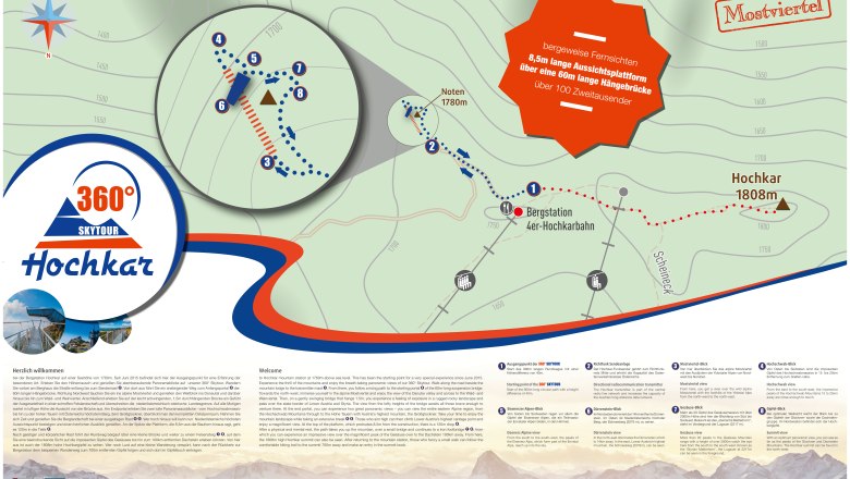 Hochkar Skytour, © © most-media.at Map of the Hochkar Skytour with hiking trails and viewpoints.