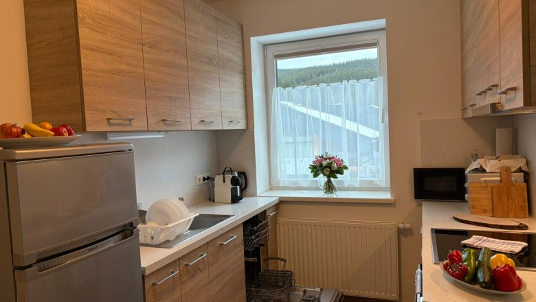 Kitchen in the Teichwies'n Alm Dependance, © Selinger Martin Kitchen in the Teichwies'n Alm Dependance, © Selinger Martin