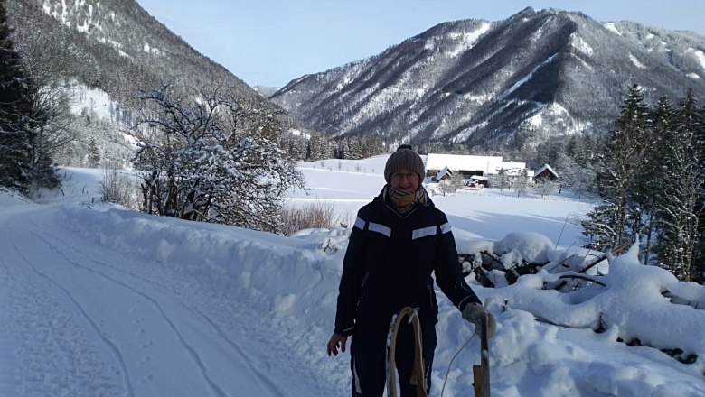 Tobogganing at the Ziegelau farm, © Magdalena Danner
