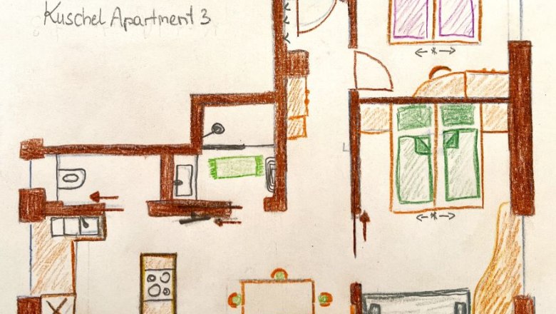 Skizze Grundriss *NEU* Stallgucker Wohnung, &copy; Angelika Grasberger