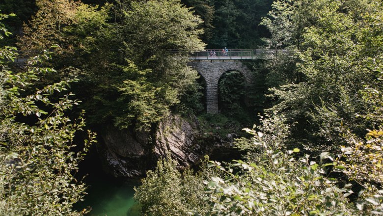 Drohnenaufnahme eines Abschnitts vom Ybbstalradweg.