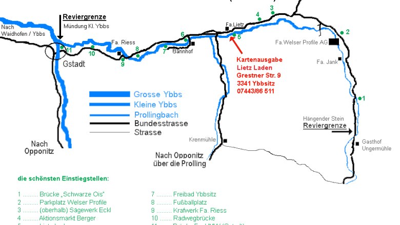 Area overview fly fishing Ybbsitz, © Lietz Laden