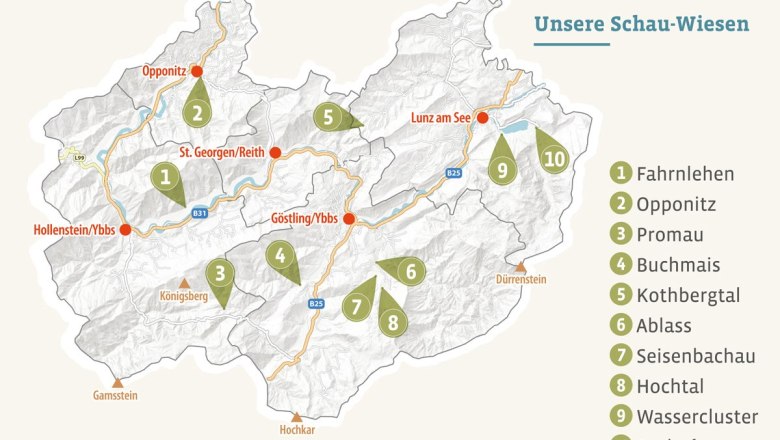 Karte Narzissen- und Orchideenwiesen
