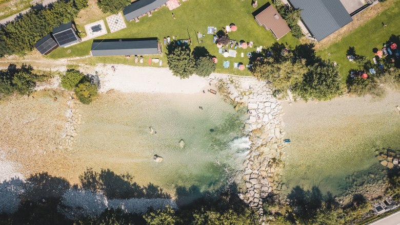 Strandbad Hollenstein an der Ybbs aus der Vogelperspektive