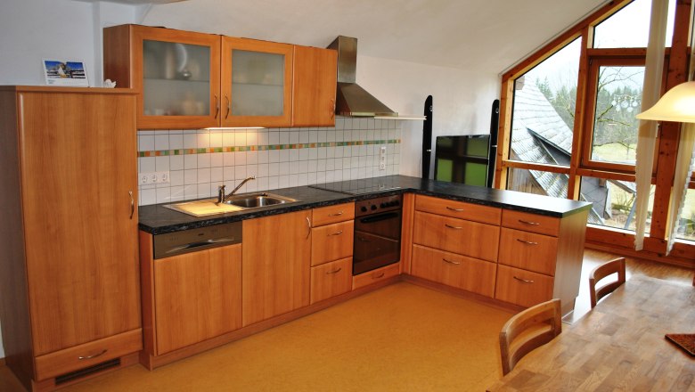 Living room/kitchen of the Leitner vacation apartment, © Patrick Leitner